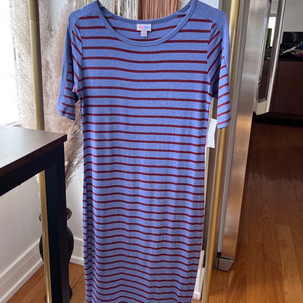 LulaRoe Striped Dress Below Knee Dress NWT